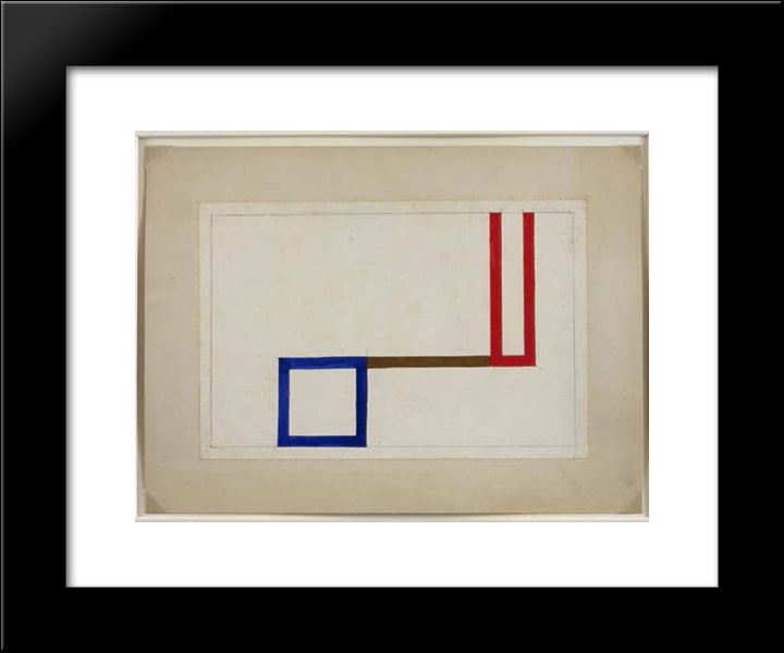 Projet Pour L'Aubette 20x24 Black Modern Wood Framed Art Print Poster by Taeuber Arp, Sophie