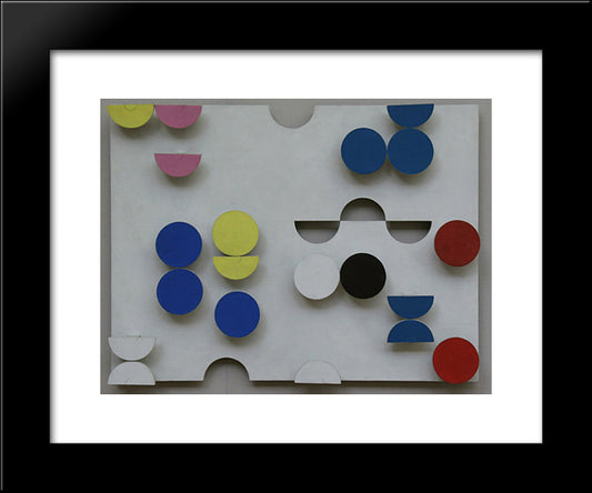 Relief Rectangulaire 20x24 Black Modern Wood Framed Art Print Poster by Taeuber Arp, Sophie