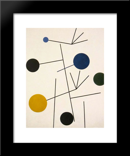 Rising, Falling, Flying 20x24 Black Modern Wood Framed Art Print Poster by Taeuber Arp, Sophie