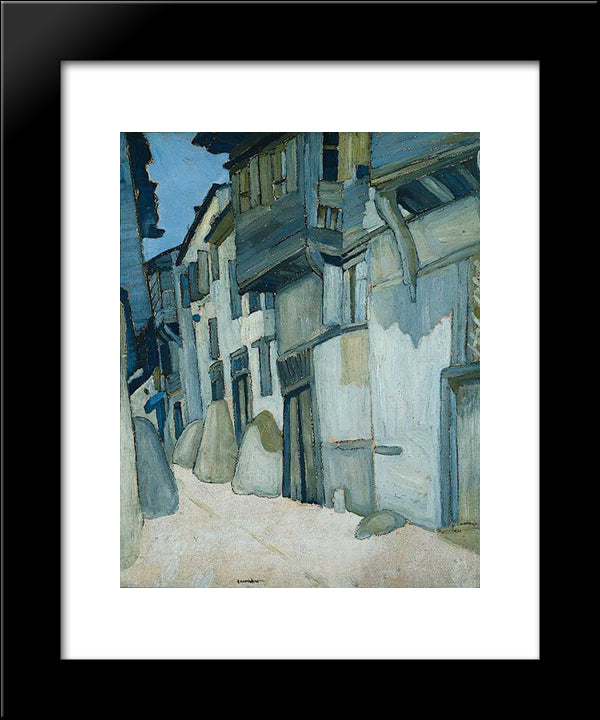 Houses 20x24 Black Modern Wood Framed Art Print Poster by Papaloukas, Spyros