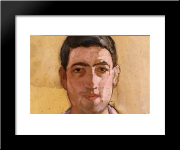 Self Portrait (Early) 20x24 Black Modern Wood Framed Art Print Poster by Papaloukas, Spyros