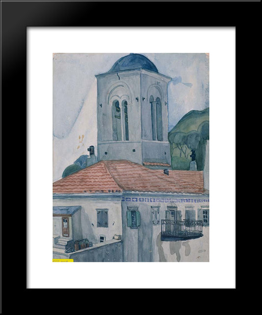 The Bell - Tower 20x24 Black Modern Wood Framed Art Print Poster by Papaloukas, Spyros