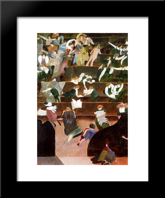 A Music Lesson At Bedales 20x24 Black Modern Wood Framed Art Print Poster by Spencer, Stanley