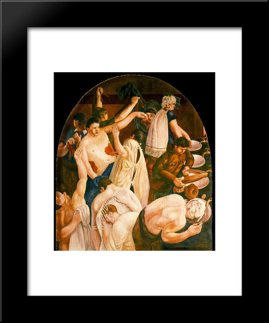 Ablutions 20x24 Black Modern Wood Framed Art Print Poster by Spencer, Stanley