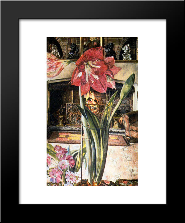 Amaryllis In Chauntry Court 20x24 Black Modern Wood Framed Art Print Poster by Spencer, Stanley