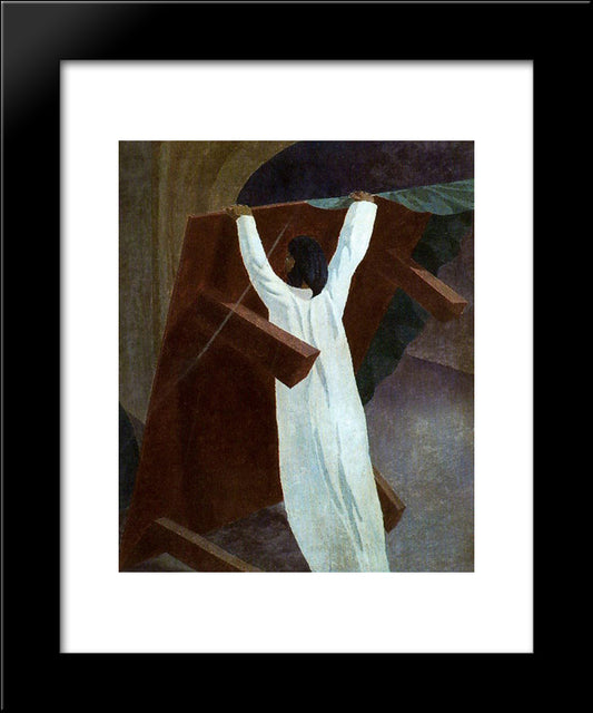 Christ Overturning The Money Charger'S Table 20x24 Black Modern Wood Framed Art Print Poster by Spencer, Stanley