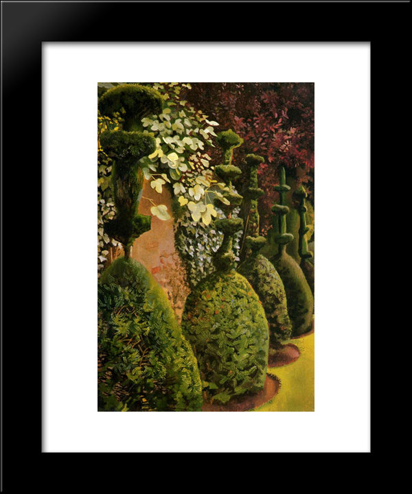 Clipped Yews 20x24 Black Modern Wood Framed Art Print Poster by Spencer, Stanley