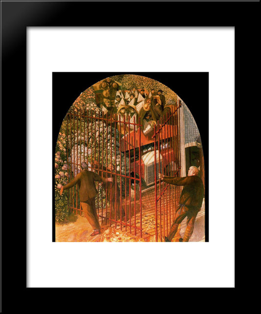 Convoy Of Wounded Soldiers Arriving At Beaufort Hospital Gates 20x24 Black Modern Wood Framed Art Print Poster by Spencer, Stanley