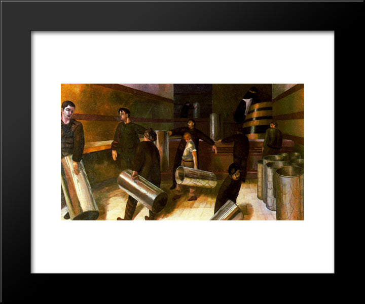 Filling Tea Urns 20x24 Black Modern Wood Framed Art Print Poster by Spencer, Stanley