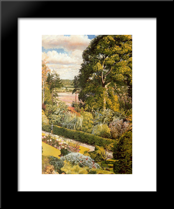 Garden View. Cookham Dene. 20x24 Black Modern Wood Framed Art Print Poster by Spencer, Stanley