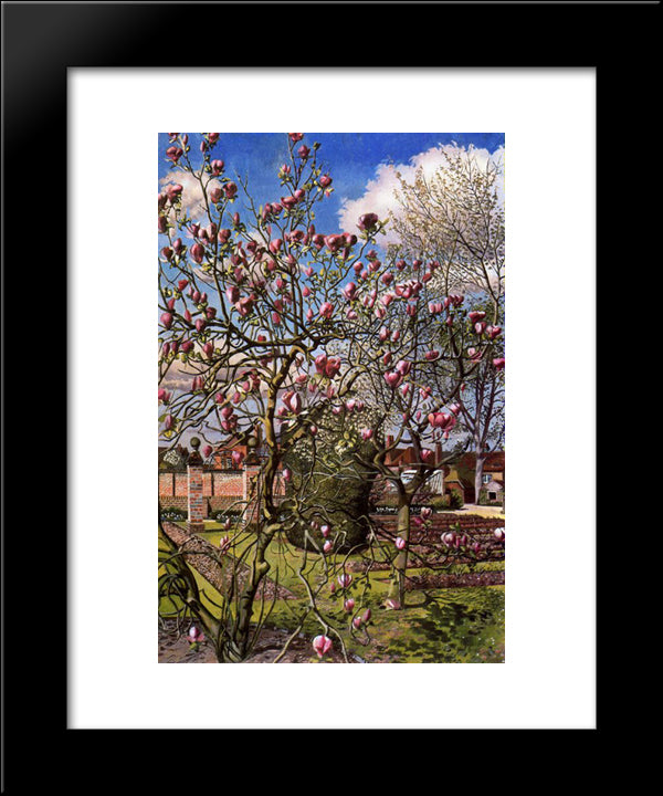 Landscape With Magnolia 20x24 Black Modern Wood Framed Art Print Poster by Spencer, Stanley