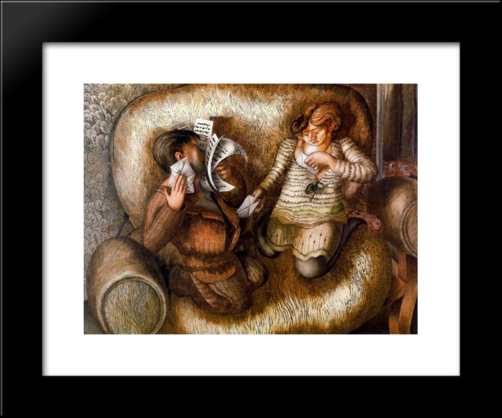 Love Letters 20x24 Black Modern Wood Framed Art Print Poster by Spencer, Stanley