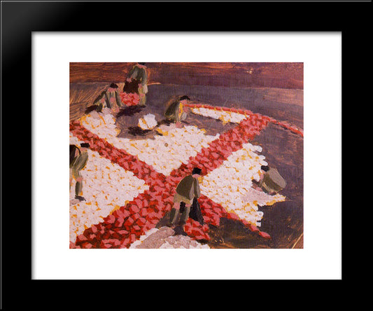 Making A Red Cross 20x24 Black Modern Wood Framed Art Print Poster by Spencer, Stanley