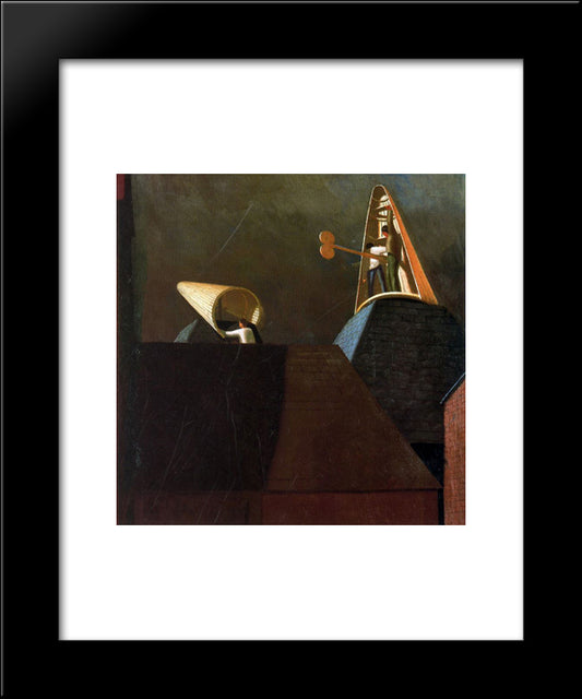 Mending Cowls, Cookham 20x24 Black Modern Wood Framed Art Print Poster by Spencer, Stanley