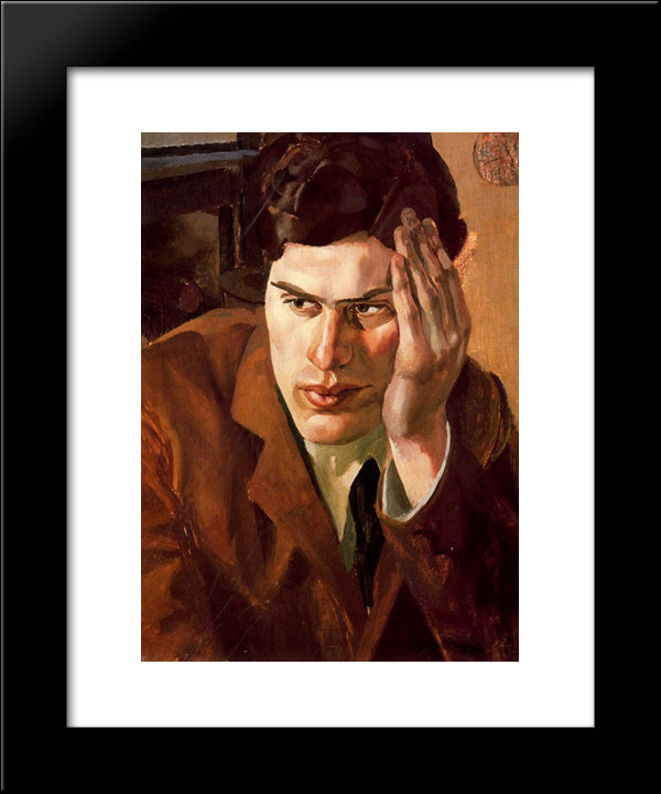 Portrait Of Richar Carline 20x24 Black Modern Wood Framed Art Print Poster by Spencer, Stanley