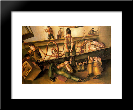 Riveters 20x24 Black Modern Wood Framed Art Print Poster by Spencer, Stanley