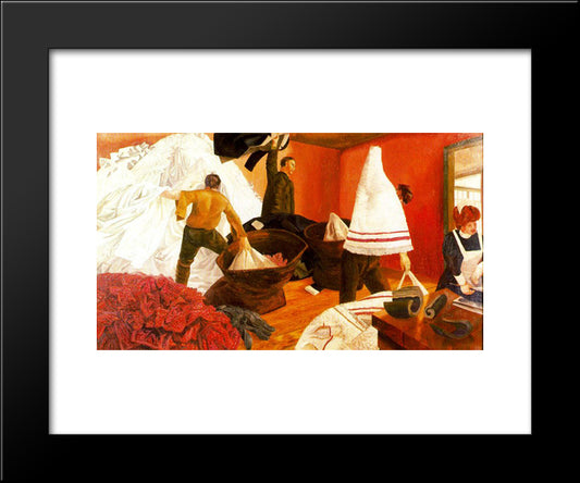 Sorting Laundry 20x24 Black Modern Wood Framed Art Print Poster by Spencer, Stanley