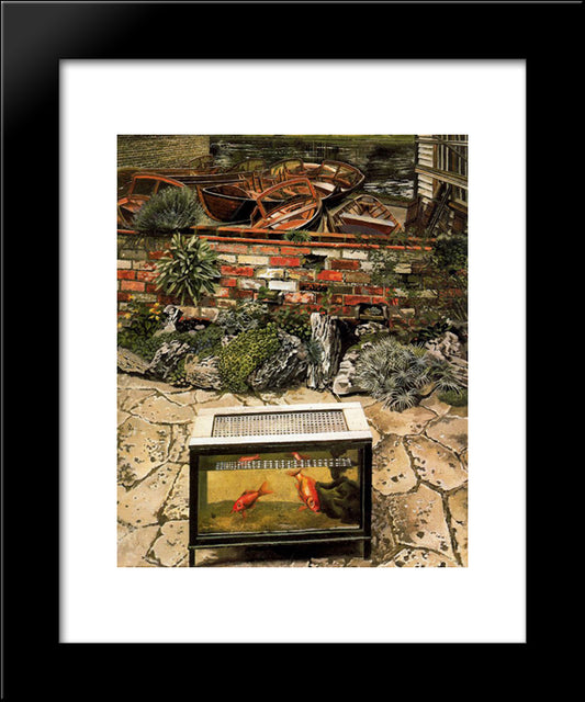 The Boatbuilder'S Yard 20x24 Black Modern Wood Framed Art Print Poster by Spencer, Stanley