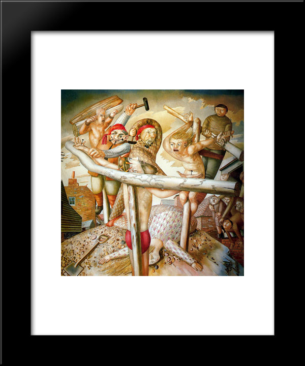 The Crucifixion 20x24 Black Modern Wood Framed Art Print Poster by Spencer, Stanley