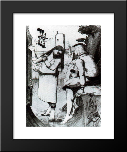 The Fairy On The Waterlily Leaf 20x24 Black Modern Wood Framed Art Print Poster by Spencer, Stanley