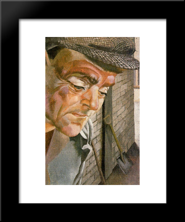 The Furnace Man 20x24 Black Modern Wood Framed Art Print Poster by Spencer, Stanley
