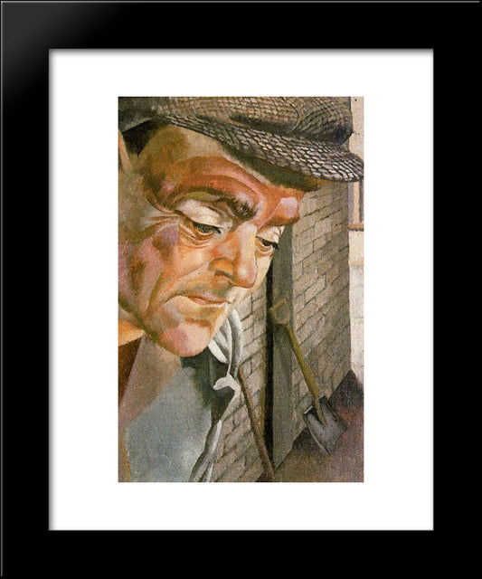 The Furnace Man 20x24 Black Modern Wood Framed Art Print Poster by Spencer, Stanley