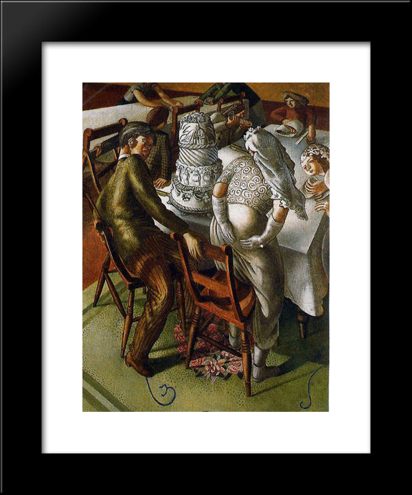 The Marriage At Cana Bride And Bridegroom 20x24 Black Modern Wood Framed Art Print Poster by Spencer, Stanley