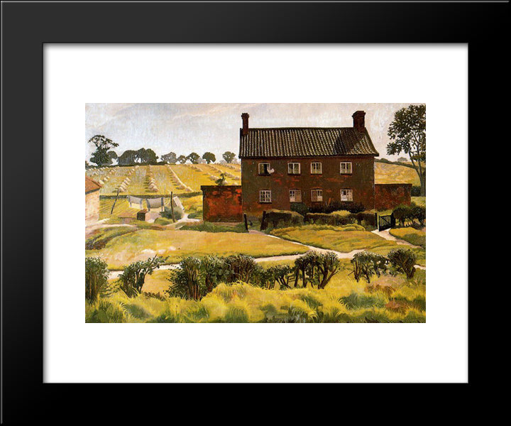 The Red House. Wangford. 20x24 Black Modern Wood Framed Art Print Poster by Spencer, Stanley