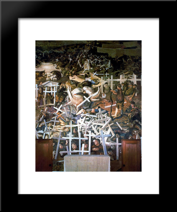 The Resurrection Of The Soldiers 20x24 Black Modern Wood Framed Art Print Poster by Spencer, Stanley