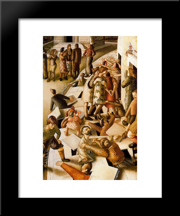 The Resurrection With The Raising Of Jairus'S Daughter 20x24 Black Modern Wood Framed Art Print Poster by Spencer, Stanley