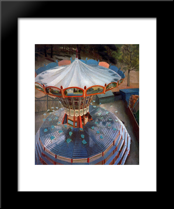 The Roundabout 20x24 Black Modern Wood Framed Art Print Poster by Spencer, Stanley