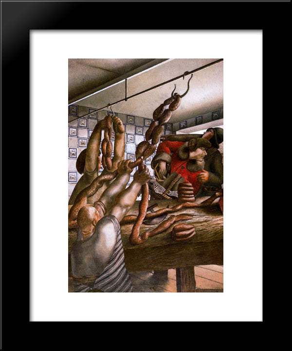 The Sausage Shop 20x24 Black Modern Wood Framed Art Print Poster by Spencer, Stanley