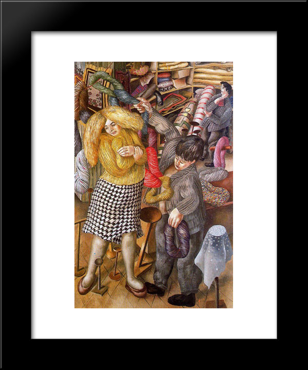 The Woolshop 20x24 Black Modern Wood Framed Art Print Poster by Spencer, Stanley