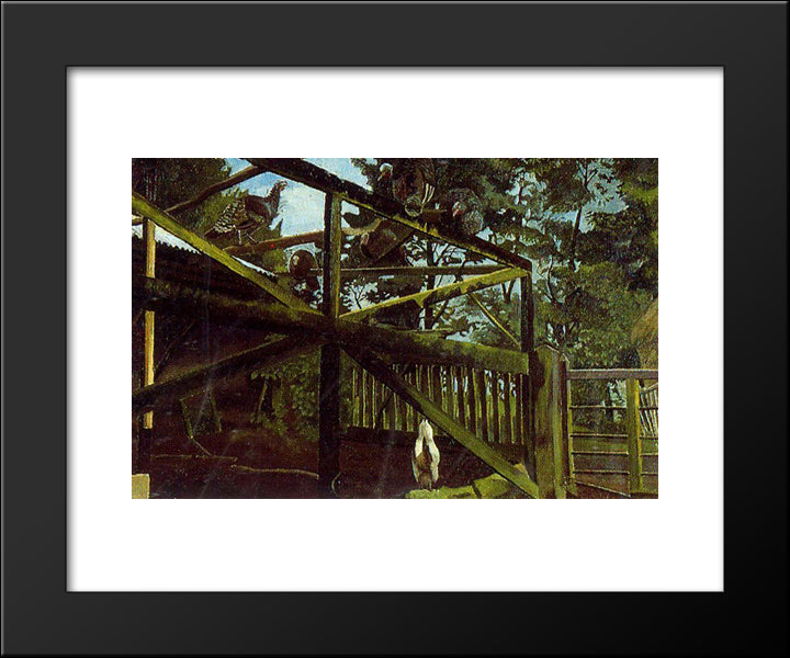Turkeys 20x24 Black Modern Wood Framed Art Print Poster by Spencer, Stanley