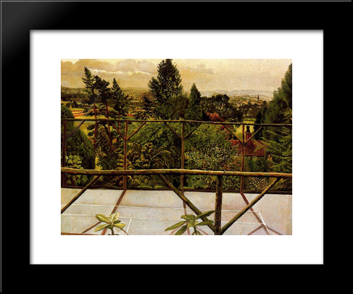 View From The Tennis Court - Cookham 20x24 Black Modern Wood Framed Art Print Poster by Spencer, Stanley