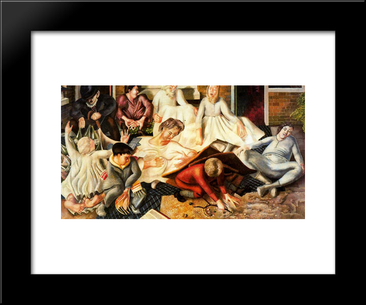 Villagers And Saints 20x24 Black Modern Wood Framed Art Print Poster by Spencer, Stanley