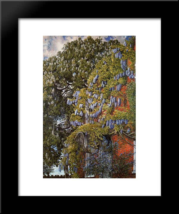 Wisteria At Englefield 20x24 Black Modern Wood Framed Art Print Poster by Spencer, Stanley