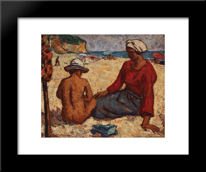 Balchik Beach 20x24 Black Modern Wood Framed Art Print Poster by Dimitrescu, Stefan