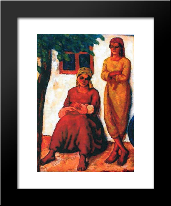 Gypsies From Dobruja 20x24 Black Modern Wood Framed Art Print Poster by Dimitrescu, Stefan