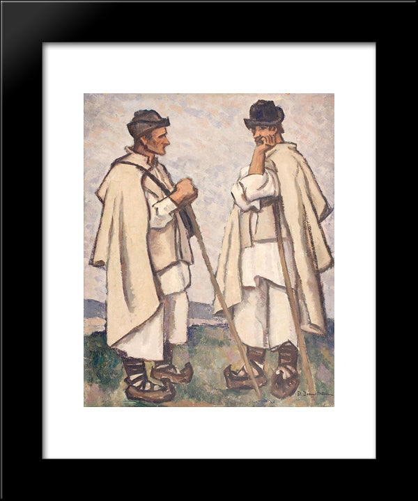 Peasant Counsel 20x24 Black Modern Wood Framed Art Print Poster by Dimitrescu, Stefan