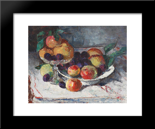 Still Life With Ripe Fruits 20x24 Black Modern Wood Framed Art Print Poster by Dimitrescu, Stefan