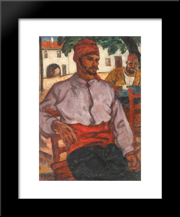 Turks At The Cafe 20x24 Black Modern Wood Framed Art Print Poster by Dimitrescu, Stefan