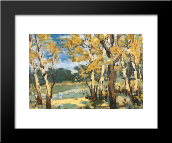 Autumn Woods 20x24 Black Modern Wood Framed Art Print Poster by Luchian, Stefan