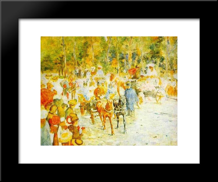 Flower Fight On The Road 20x24 Black Modern Wood Framed Art Print Poster by Luchian, Stefan