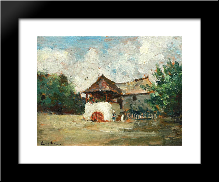 House In Oltenia 20x24 Black Modern Wood Framed Art Print Poster by Luchian, Stefan