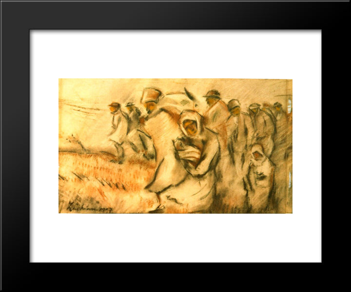 Insurgent Peasants 20x24 Black Modern Wood Framed Art Print Poster by Luchian, Stefan