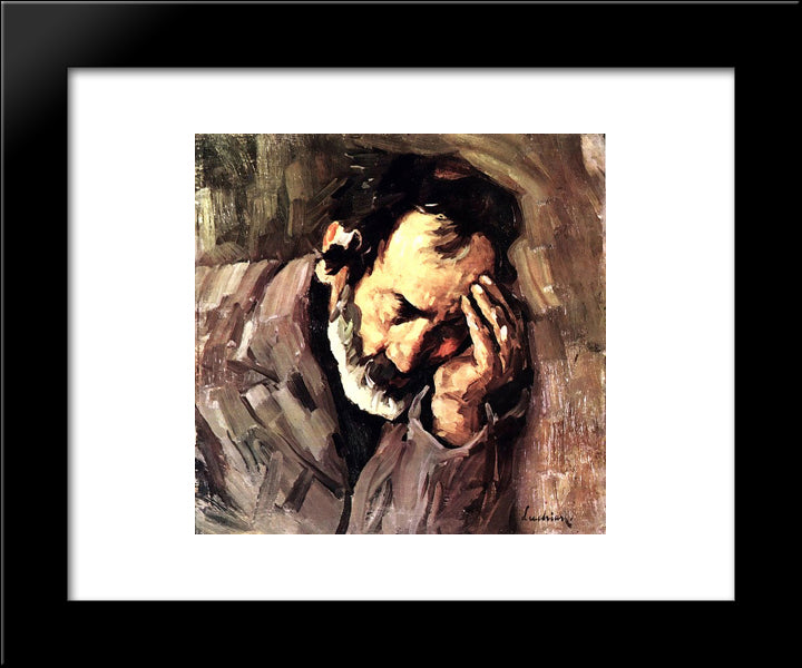 Old Man Nicolae The Fiddler 20x24 Black Modern Wood Framed Art Print Poster by Luchian, Stefan