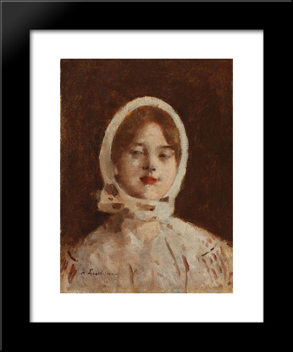 Peasant Woman 20x24 Black Modern Wood Framed Art Print Poster by Luchian, Stefan