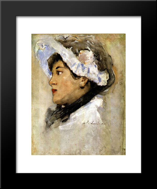 Portrait Of A Woman 20x24 Black Modern Wood Framed Art Print Poster by Luchian, Stefan