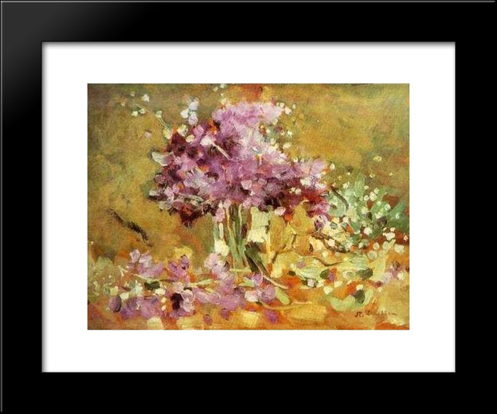 Violets 20x24 Black Modern Wood Framed Art Print Poster by Luchian, Stefan